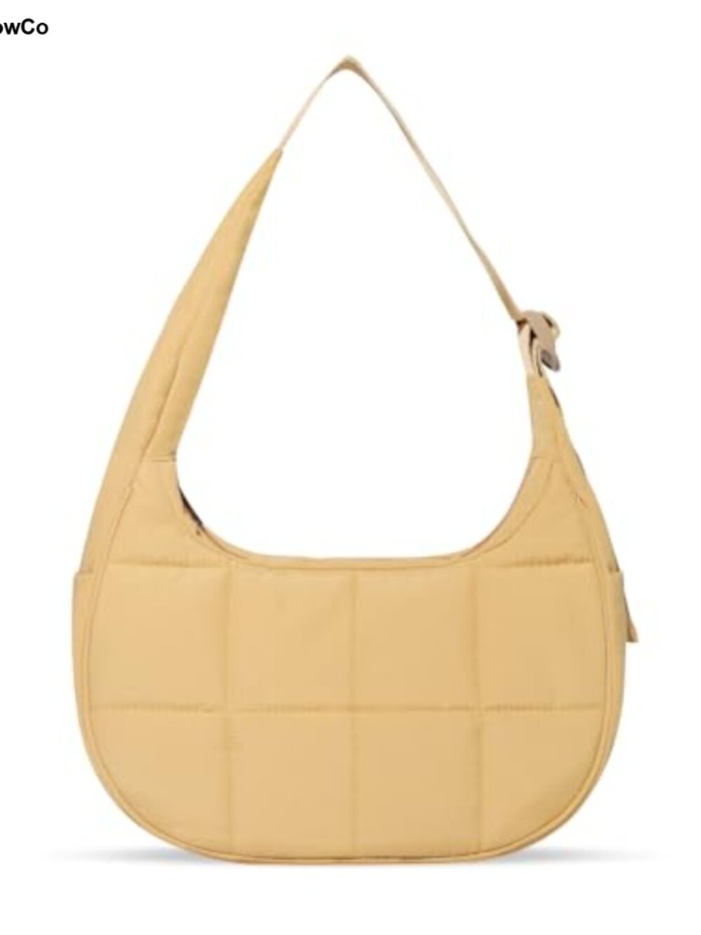 Quilted Nylon Waterproof Puffer Crescent Shoulder Bag Small Purse